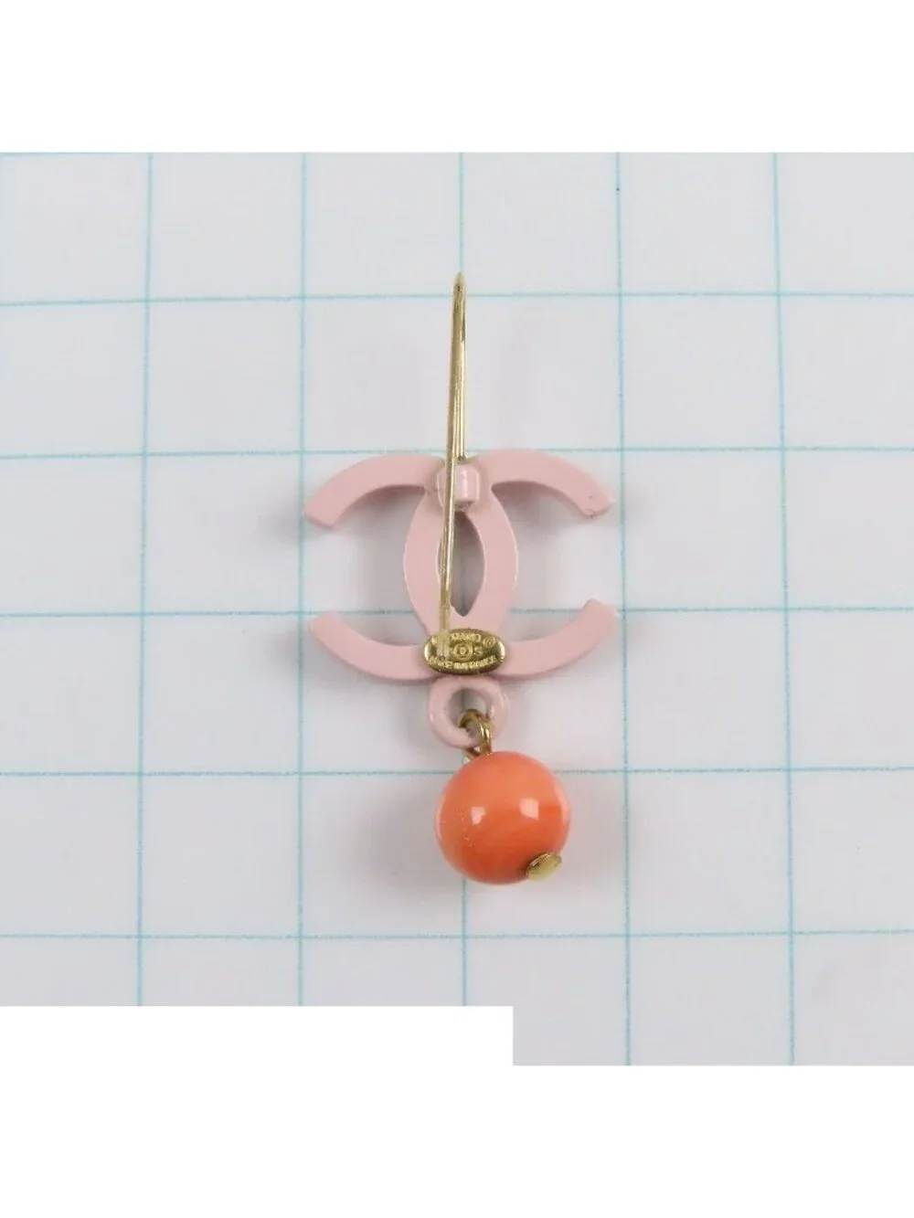 Chanel Earrings Pink Metal Swing CC Logo